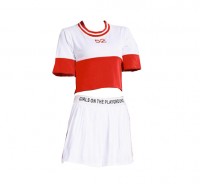 SKCU014 customized football baby Cheerleading Uniform style customized split Cheerleading Uniform style production pleated skirt Cheerleading Uniform style Cheerleading Uniform Center front view